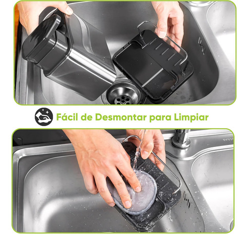 3 En 1 Dispensador De Jabón Con Soporte Para Esponja Y