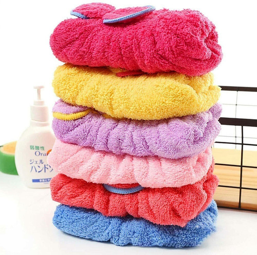 6 Unidades Gorro De Toalla Microfibra Para Secar El Cabello
