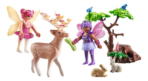 Juguete Starter Pack Hadas Con Animales Del Bosque 42 Piezas Playmobil