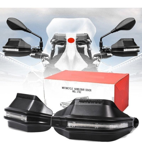 Imagen 10 de 10 de Cubrepuños Led Motocicleta Protectores Manos Cubre Manos