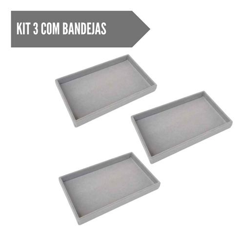 Kit 3 Porta Joias Para Organização Elegante E Funcional