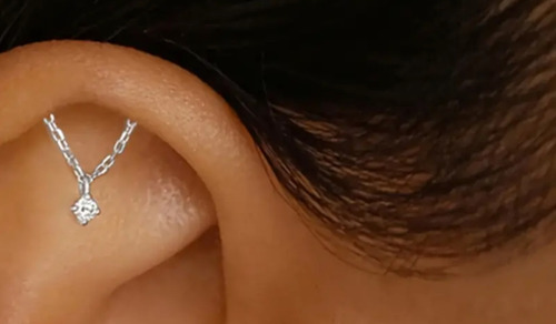 Piercing Labret Helix Con Cadena 1 Joya Lbc06 1.2x8 1 Und