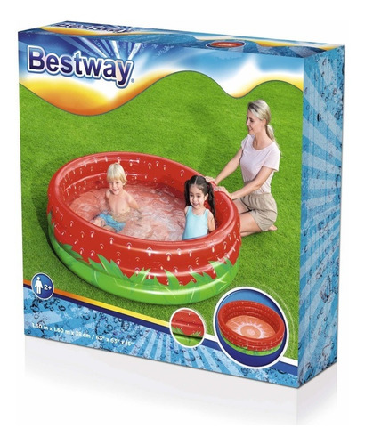 Imagen 8 de 9 de Pileta Inflable Bestway 51145 Frutilla 3 Aros 390 Lt
