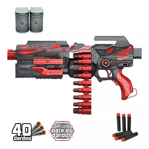 Lançador De Dardos Nerf Metralhadora Automática +40 Dardos