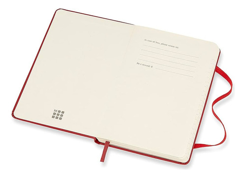 Agenda Semanal Moleskine 2022, Tamanho P, 144pg, Ano 2022 Capa Red Hard Sem Desenho