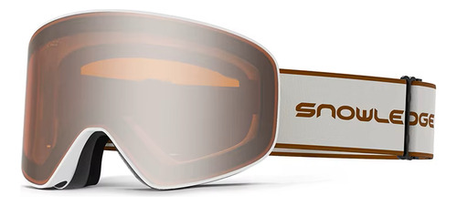 Antiparras Ski Snowboard Snowledge Uv400 Nieve Polarizadas Blanco Naranja Oscuro