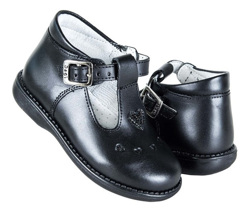 Zapato Niña Dogi 738 Piel Negro Con Arco 12 Al 14.5