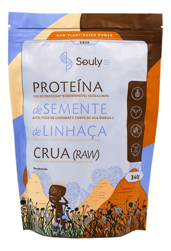 Proteína De Semente De Linhaça Souly 100% Pura 340g 