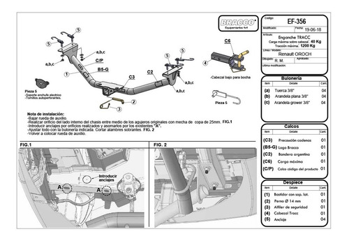 Imagen 2 de 10 de Enganche Renault Oroch 2016+ Bracco Tracc Original