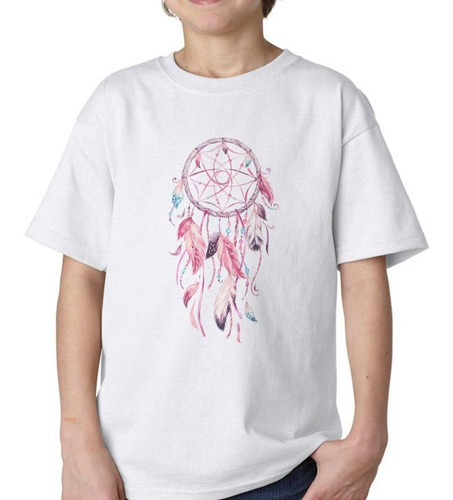 Remera De Niño Atrapasueños Con Plumas Rosas