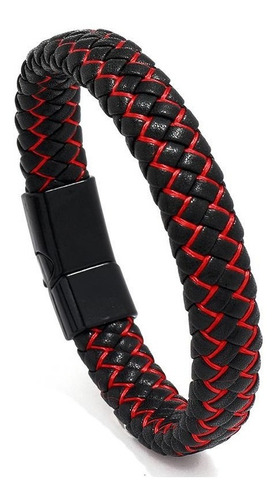 Pulsera Hombre Negra Cuero