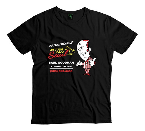 Polera Better Call Saul Caricatura Bcs Algodón Niño Niña