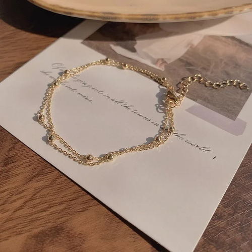 Trendy Double Layers Small Round Beads Bracelet Women's