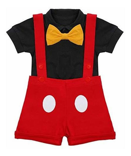 Disfraz De Ratón Para Bebés Y Niños Cosplay Bowtie Romper Ti