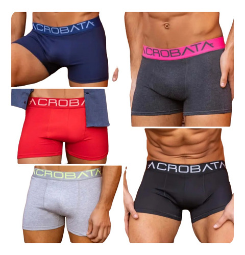 Pack X3 Boxer Acrobata Algodon/lycra Hombre A 5086 T S-3xl