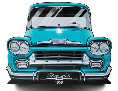 Cuadro Decorativo Automovilismo  Pick Up Chevrolet Azul