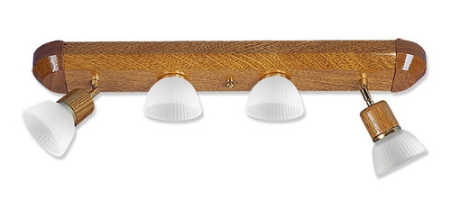 Lampara Barral Madera Living Comedor 4 Luces Led  Carilux