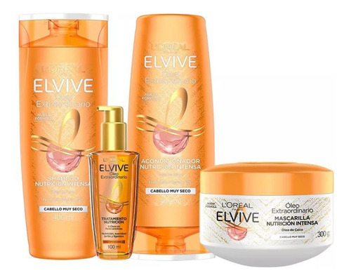 Kit Elvive Óleo Shampoo, Acondicionador, Crema Y Óleo