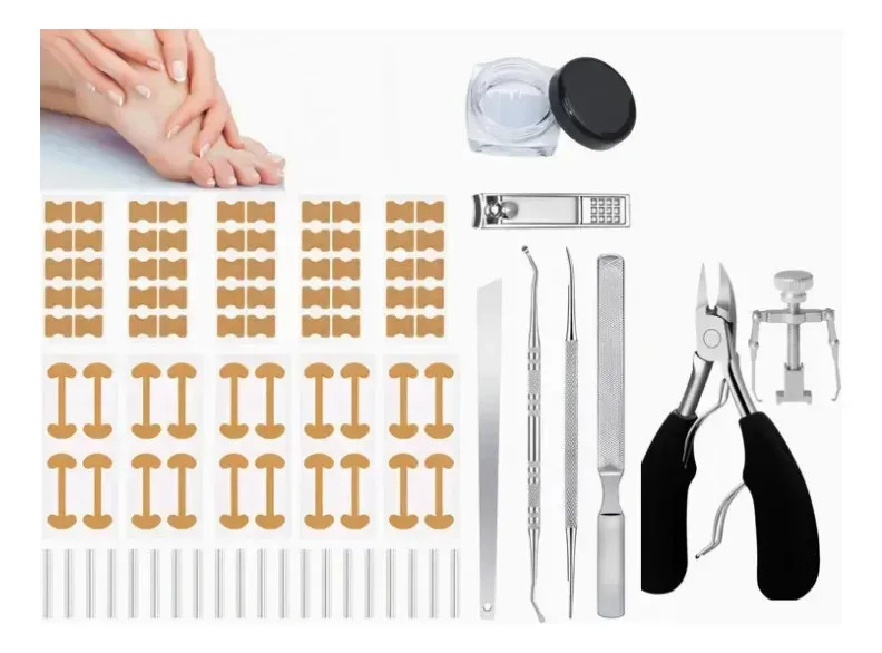Kit Corrector para Uñas Encarnadas de Acero Inoxidable, 128 Piezas de Manicura y Pedicura