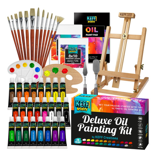 Keff Juego Pintura Óleo Adultosniños Kit Con Pinturas Aceite