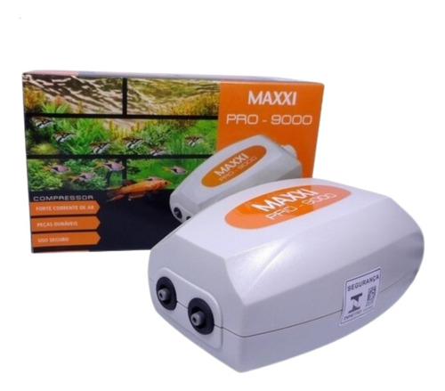 Compressor Ar Maxxi Pro-9000 2 Saídas Aquário Até 400l 110v