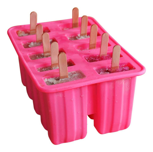 Molde Para Helado De Verano Reutilizable De Silicona Con 10