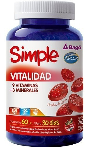 Simple Vitalidad 60 Un / Vitaminas Y Minerales Arcor Bago