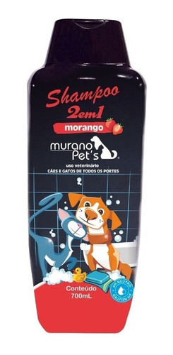 Shampoo Murano 2 En 1 Frutilla Para Perros Y Gatos 700 Ml