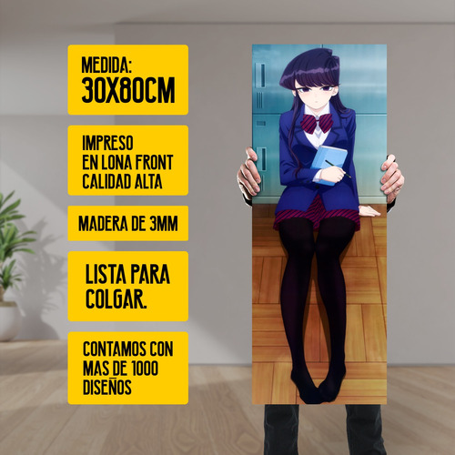 Cuadro Grande 30x80 Cm Komi-san Wa Komi Descalza Animeras