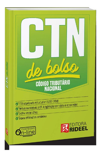 Codigo Tributario Nacional Rideel Bo, De Equipe Rideel. Editora Rideel Em Português