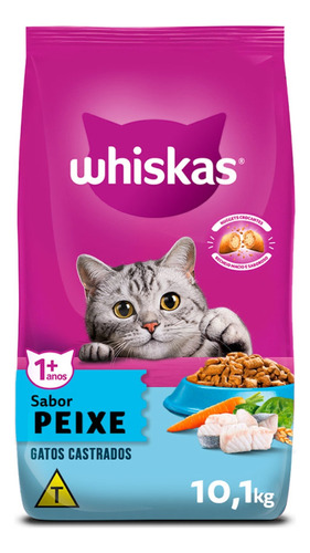 Ração Whiskas Para Gatos Castrados Adultos Sabor Peixe 10,1kg