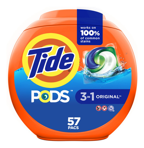 Detergente Para Ropa Tide Pods Líquido, 57 Paquetes, Perfume
