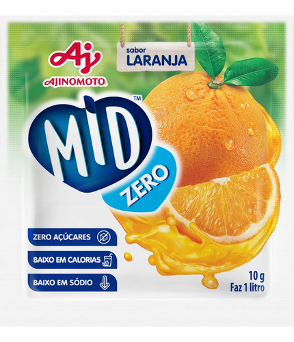 Suco Em Pó Mid Zero Açúcar Sabor Laranja 10g