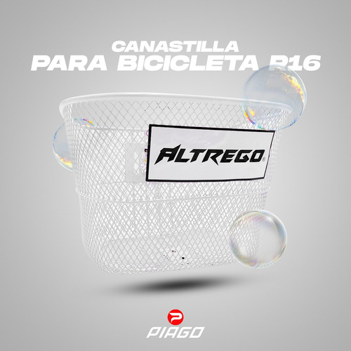 Canasta Canastilla Para Bicicleta Rodado 16 Incluye Soportes Color Blanco