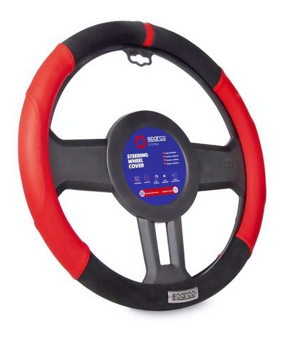 Cubre Volante Timon Carro Universal Sparco Rojo/negro