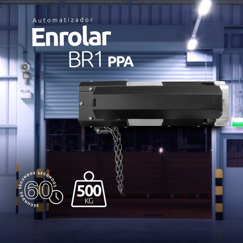 Imagem 3 de 8 de Kit Motor Porta De Enrolar Br1 Ppa + Botoeira Portão 500kg