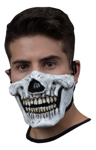 Máscara Cubrebocas Calavera Muerte Halloween Látex