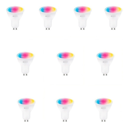 Foco led con Wi-Fi Avia Lighting by Igoto SH2004/10 Dicroica color multicolor 5W 400lm por 10 unidades