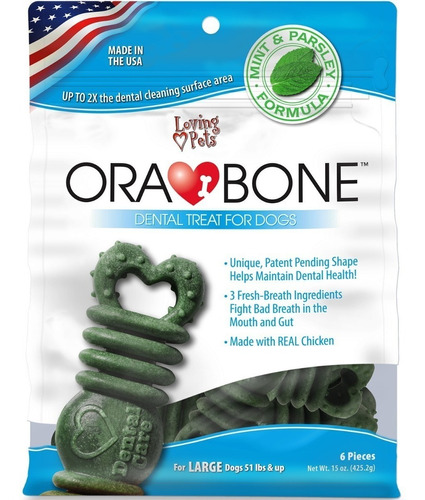 Orabone Dog Dental Treat | Snack Para Perro Grande X 6 U