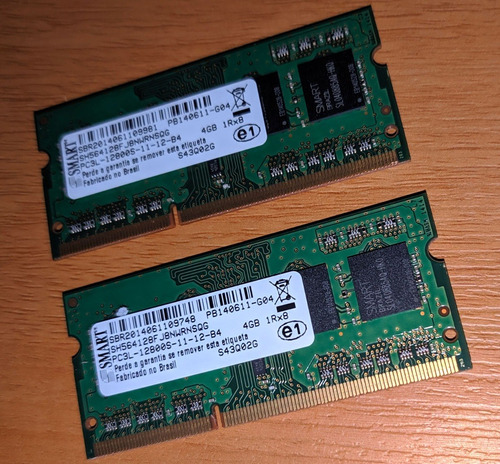 Memória Ram Ddr3 Sodimm 8gb 2x4gb Smart Sh564128fj8nwrnsqg