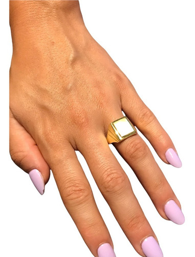 Anillo Sello Cuadrado Oro 18 K.  Hombre 8,8 Gr.