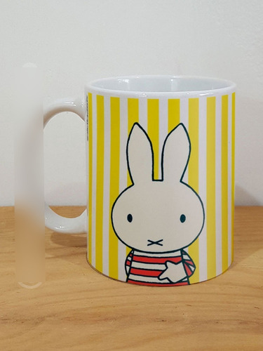 Taza Miffy Rayado Cerámica Importada Orca