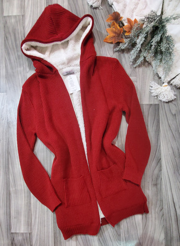 Cardigan Tejido Borrega Unitalla Extra Abarca 38 40