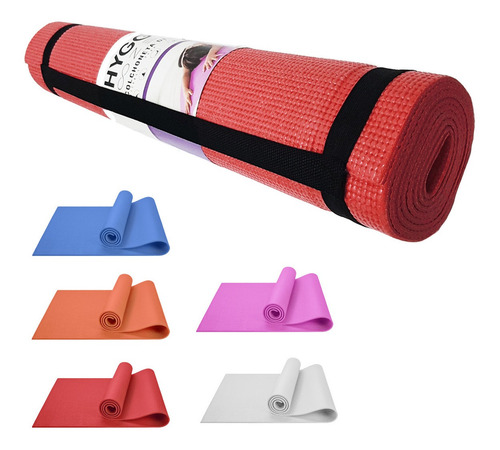 Imagen 8 de 10 de Mat Yoga Colchoneta Pilates Antideslizante Pvc 6mm + Correa