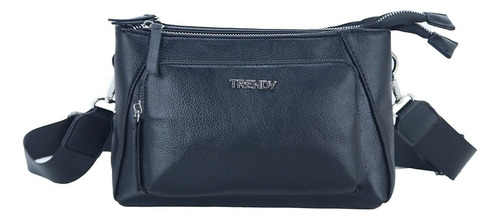 Morral Amplio Trendy Diseño Moderno Multiple Compartimentos Negro Lisa Níquel Negro