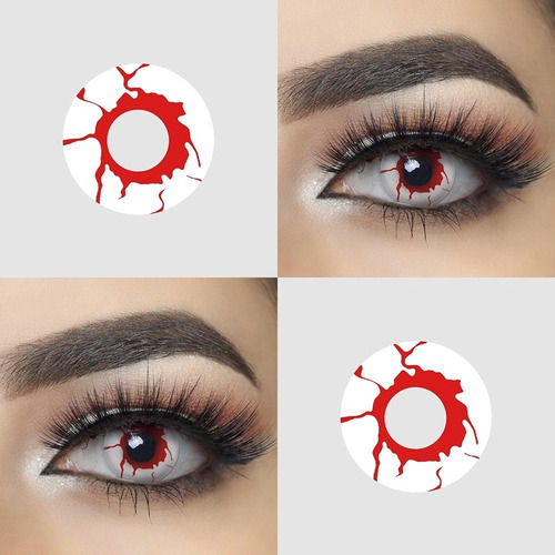 Lentes De Contacto Halloween Freshgo Ojo Blanco Con Sangre