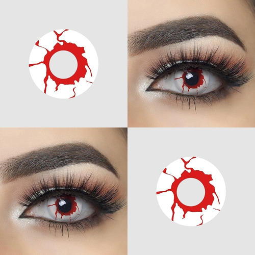 Lentes De Contacto Halloween Freshgo Ojo Blanco Con Sangre 