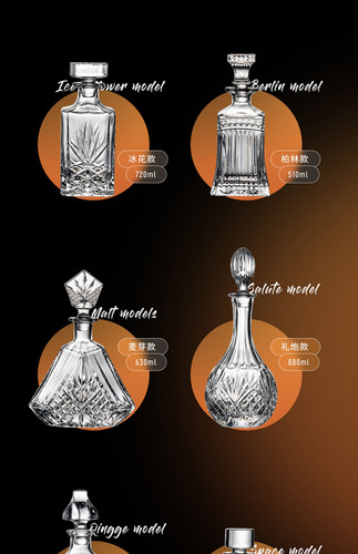 Set Botella Whisky Cristal 690ml