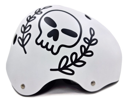 Casco De Skate Antifashion Color Blanco Unisex Talla S M L 