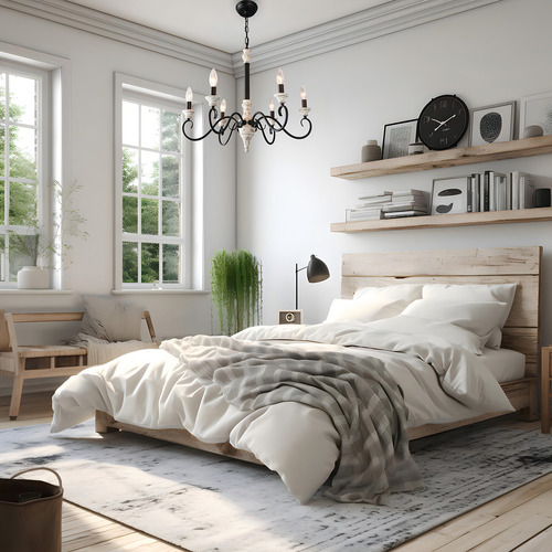Lampara De Arana Estilo Rustico De 6 Luces, Estilo Vela Rust